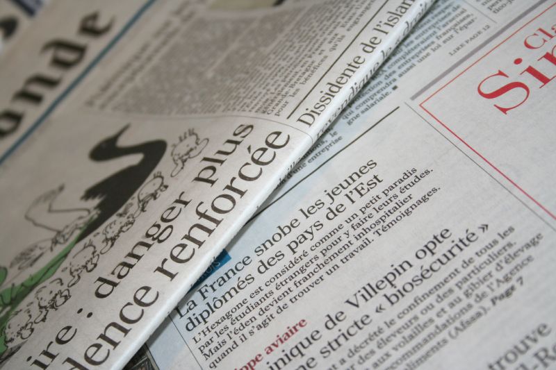 A stack of newspapers